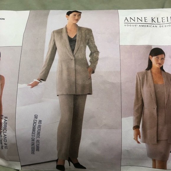 Anne Klein Vogue Designer Pattern 2167- cut to size 18-top. Skirt. Pants. Jacket - Picture 4 of 10